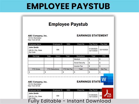 Pay Statement Template