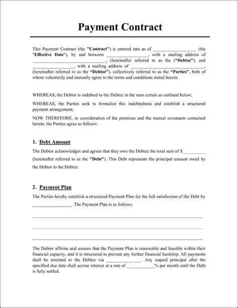 Payment Contract Template Free
