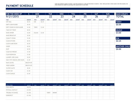 Payment Schedule Template Excel Free