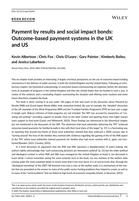 Payment by Results and Social Impact Bonds Outcome-based payment systems in the UK and US PDF