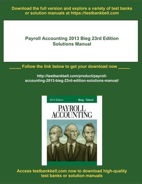 Payroll Accounting Bieg 2013 Project Solutions PDF