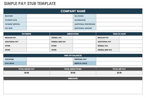 Paystub Excel Template