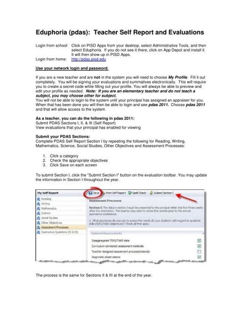 Pdas teacher self report example answers Ebook Doc