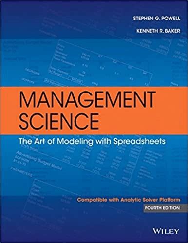 Pdf Management Science The Art Of Modeling With Spreadsheets 4th Edition Ebook Kindle Editon