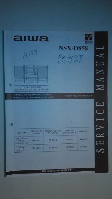 Pdf Manual Aiwa Nsx-d858 User Guide Ebook Kindle Editon