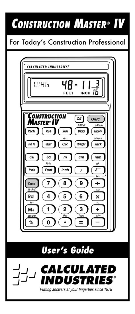 Pdf Manual Construction Master Iv Calculator Ebook Reader