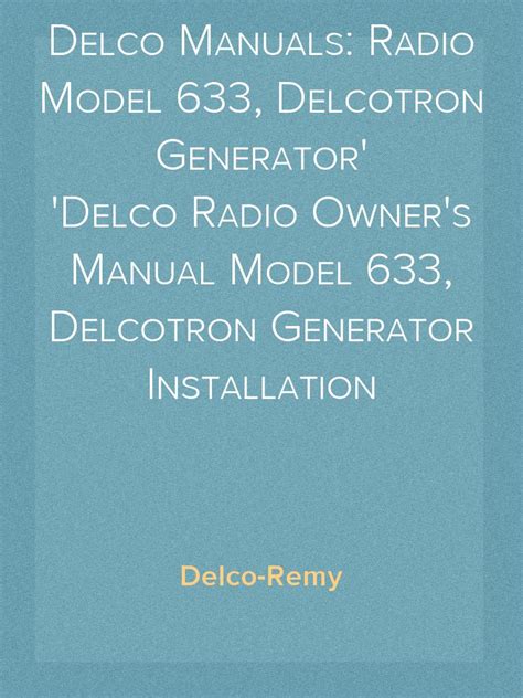 Pdf Manual Delco Electronics Radios Ebook Doc