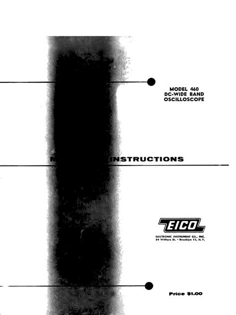 Pdf Manual Eico 460 Oscilloscope Ebook Epub