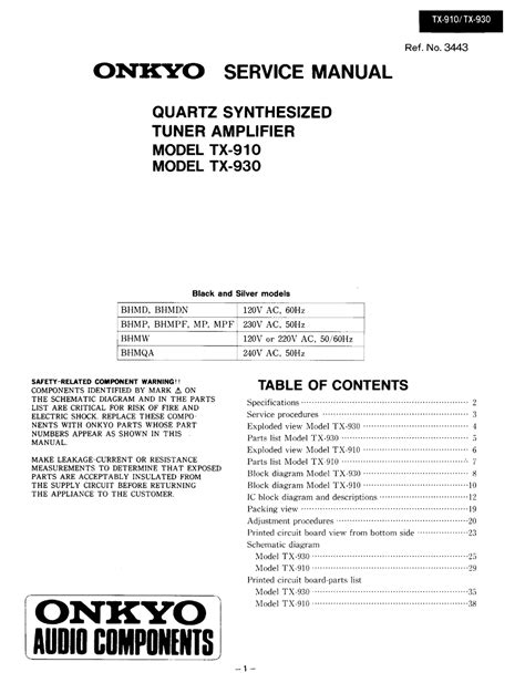 Pdf Manual Onkyo Tx-910 User Guide Ebook Kindle Editon