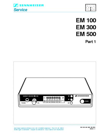 Pdf Manual Sennheiser Em100 User Guide Ebook PDF