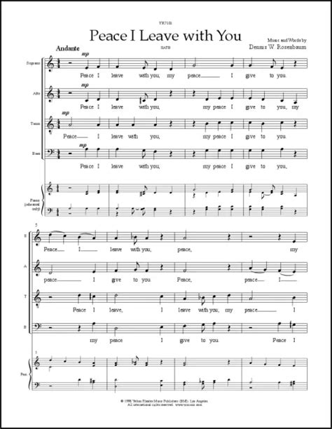 Peace I Leave with You: SATB and Keyboard Ebook PDF