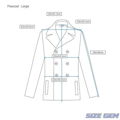 Peacoat Size Chart