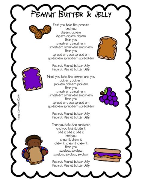 Peanut butter and jelly, time to rhyme, in lyrics so sweet and sublime.