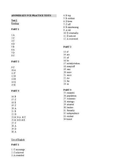 Pearson Answer Key Fce Kindle Editon