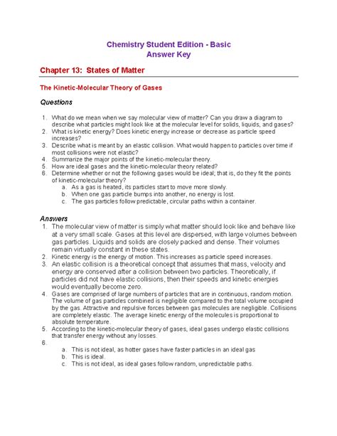 Pearson Chemistry Answer Key Ch 13 Reader