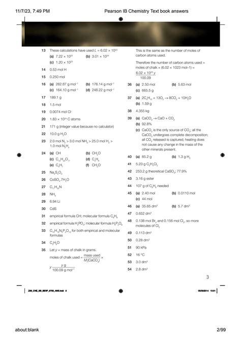 Pearson Chemistry Workbook Answers Ch 10 Reader