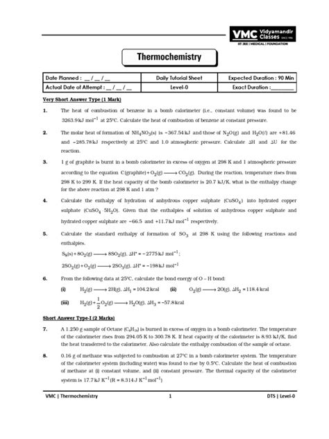 Pearson Chemistry Workbook Answers Thermochemistry PDF