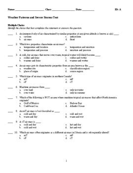 Pearson Earth Science Weather Patterns Test Answers Doc