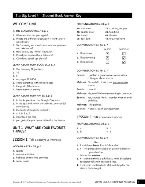 Pearson Education Inc 4 Answer Sheet PDF