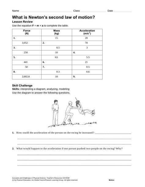 Pearson Education Motion Connecting Concepts Answer Key Doc