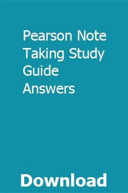 Pearson Education Note Taking Study Guide Answers Kindle Editon