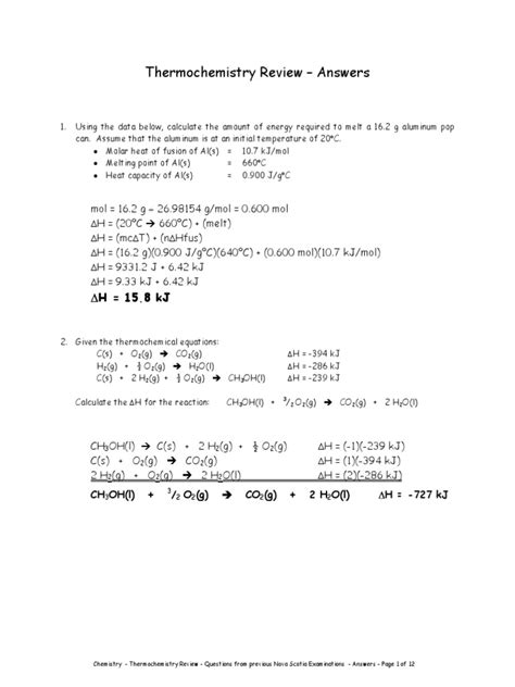 Pearson Education Thermochemistry Section Review Answers Kindle Editon