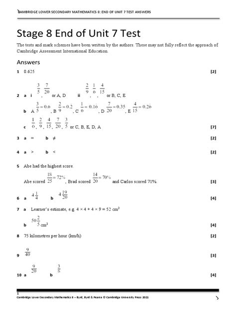 Pearson Education Unit7 Test Answer Epub