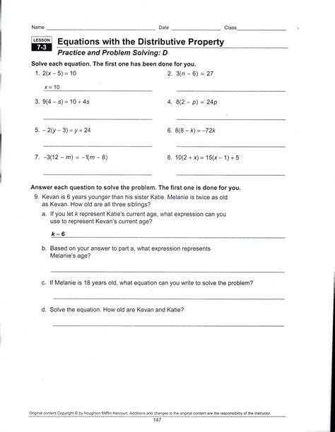 Pearson Education Worksheet Answers Math Doc