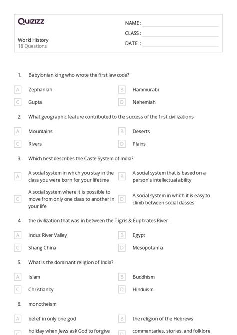 Pearson Education World History Worksheet Answers PDF