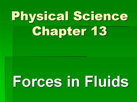 Pearson Physical Science Chapter13 Forces In Fluids Ebook Doc