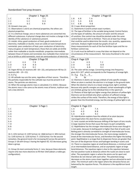 Pearson Practice Chemistry Sol Prep Answer Key PDF