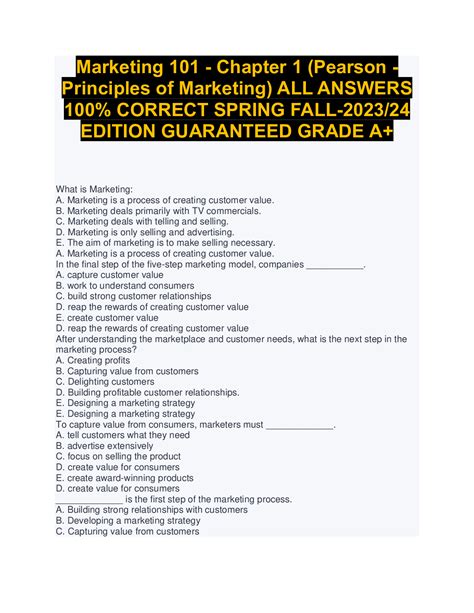 Pearson Principles Of Marketing Quiz Answers Reader