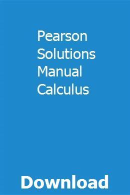 Pearson Solutions Manual Calculus Reader