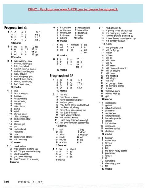 Pearson Standards Progress Test 2 Answer Key Reader