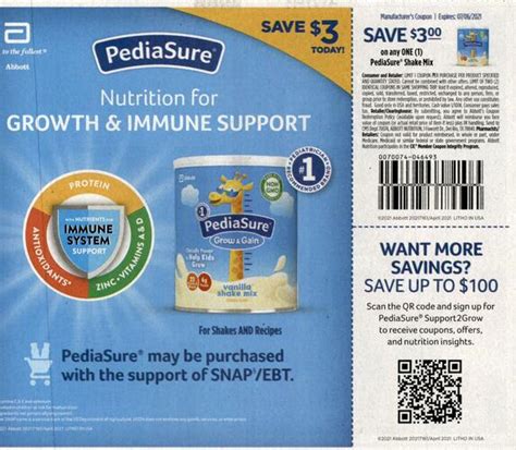 Pediasure $3 Off Printable Bricks Coupons