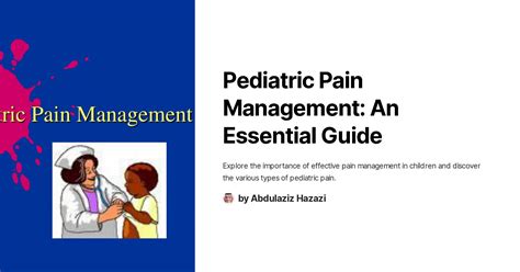 Pediatric Pain Management 1st Edition Doc