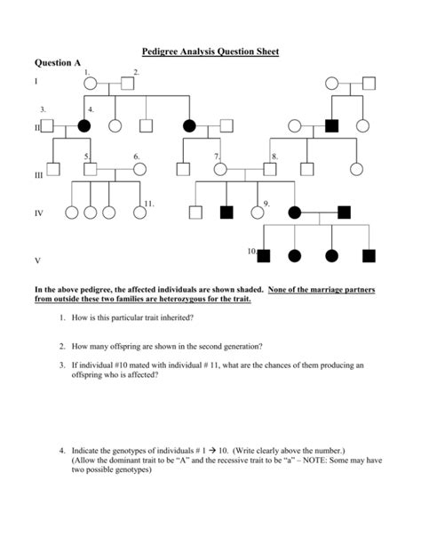 Pedigree Answers Multiple Choice Reader