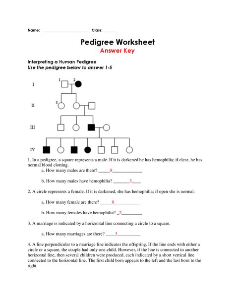 Pedigree Chart Activity Answer PDF