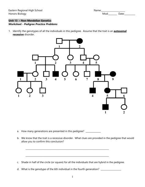 Pedigree Practice Packet Answers Kindle Editon