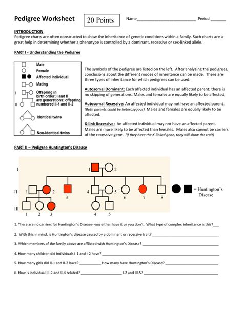 Pedigrees Practice With Answers Doc