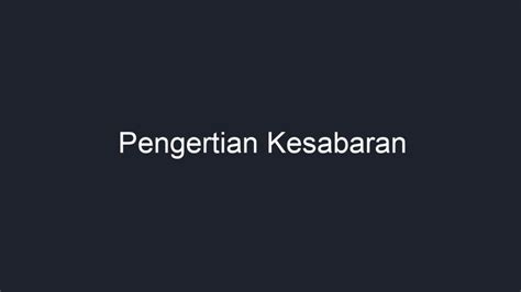 Pengertian Kesabaran