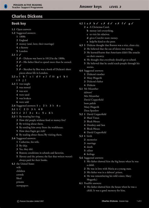 Penguin Active Reading Answer Keys Level 3 Epub