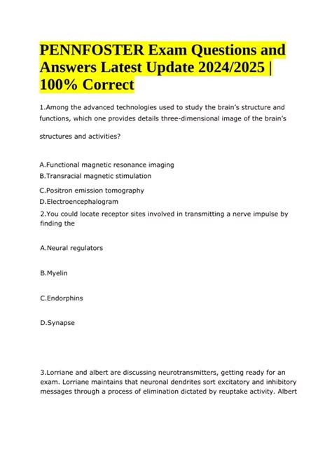 Pennfoster Exams Answers Epub