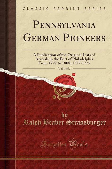 Pennsylvania German Pioneers, Vol. 1 Ebook Reader