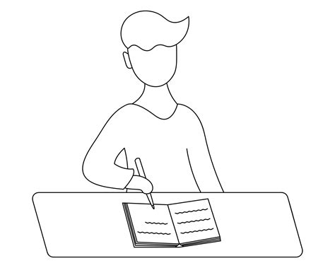 People Doing School Work Easy to Draw