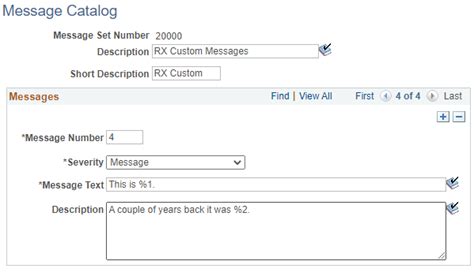 Peoplesoft Message Catalog Table