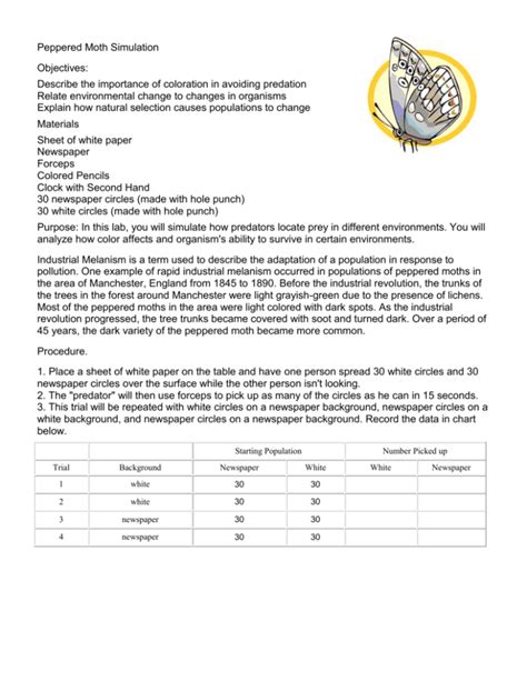 Peppered Moth Survey Answer Key Epub