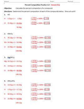 Percent Composition Practice Worksheet Answers Kindle Editon