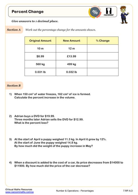 Percent Of Change Worksheets With Answers Kindle Editon