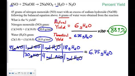 Percent Yield Problems Answers PDF
